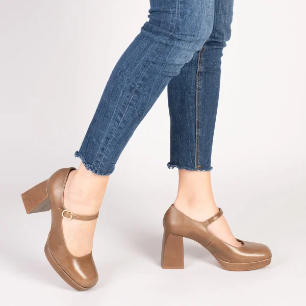 MiMaO ShopOnline BRIGITTE – Chaussures à Bracelet Et Talon Bloc TAUPE marques de renommée 7