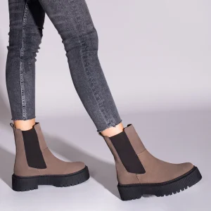 Nouvelle Collection MiMaO ShopOnline GLASGOW – Bottines Hautes TAUPE Avec Plateforme Track 19