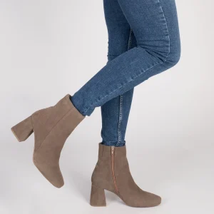 MiMaO ShopOnline PARIS – Bottines à Talon Bloc Et Bout Carré TAUPE luxe soldes 19