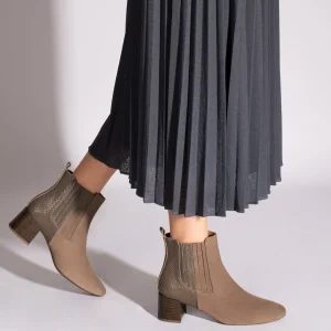 site en ligne MiMaO ShopOnline DUO – Bottines En Cuir TAUPE Avec Imprimé Serpent 19