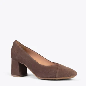 MiMaO ShopOnline EMMA – Chaussures à Talon à Bout Carré MARRON magasin 15