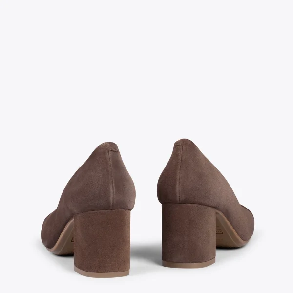 MiMaO ShopOnline EMMA – Chaussures à Talon à Bout Carré MARRON magasin 4