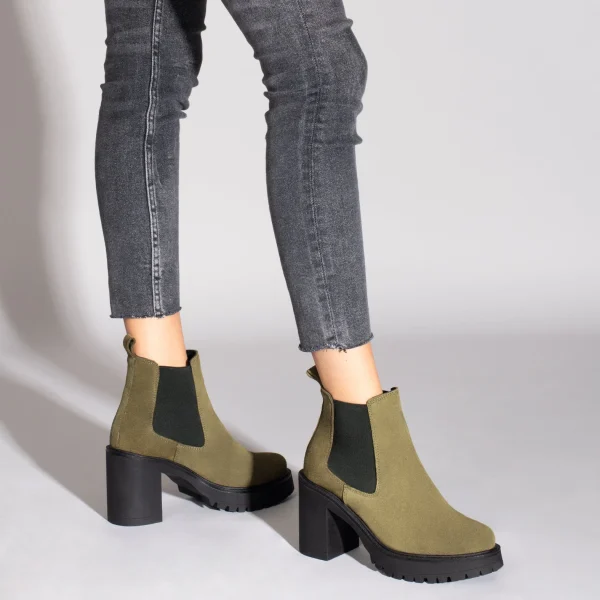 grande promotion MiMaO ShopOnline TOKIO – Bottines Chelsea Avec Talon Et Plateforme KHAKI 7