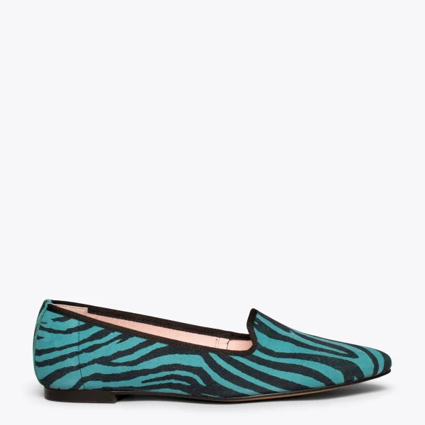 MiMaO ShopOnline SLIPPER ZÈBRE – Slipper Animal Print TURQUOISE ZÈBRE excellente qualité 1