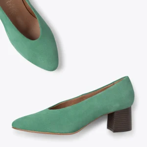 MiMaO ShopOnline URBAN STYLE – Chaussures à Talon Bas En Nubuck VERT à prix promos 11