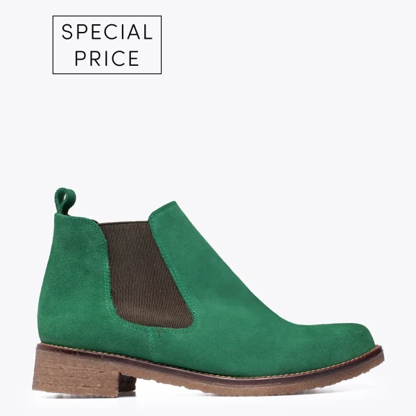 MiMaO ShopOnline CHELSEA- Bottines à Talons Plat Pour Femme VERT Livraison gratuite 1