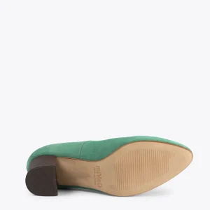 MiMaO ShopOnline URBAN STYLE – Chaussures à Talon Bas En Nubuck VERT à prix promos 17