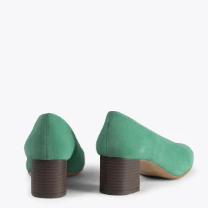 MiMaO ShopOnline URBAN STYLE – Chaussures à Talon Bas En Nubuck VERT à prix promos 13