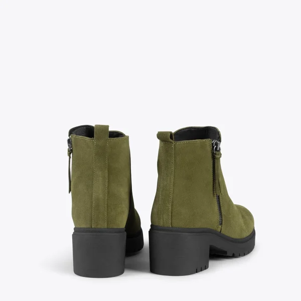 soldes pas cher MiMaO ShopOnline POP – Boot En Cuir VERT Hydrofuge 4