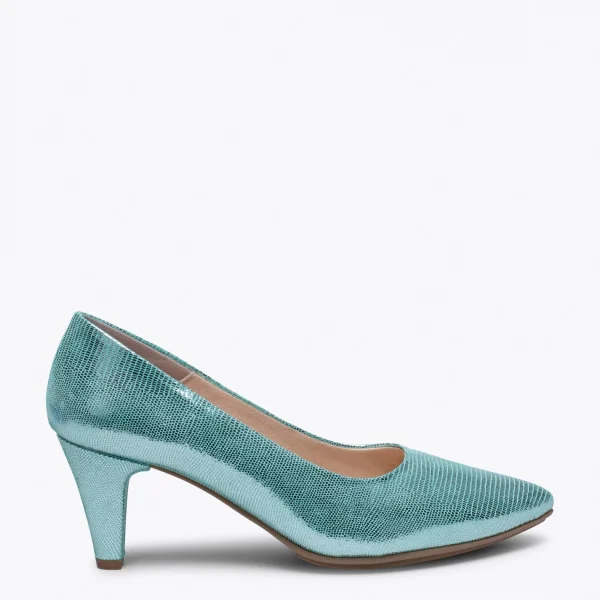 soldes ligne MiMaO ShopOnline URBAN DIAMOND- Chaussure à Talon En Cuir Métallisé VERT 1