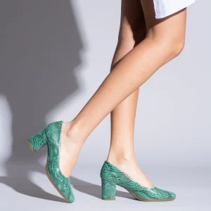 MiMaO ShopOnline URBAN S SERPENT- Escarpin à Petit Talon VERT Imitation Serpent Acheter Maintenant 19