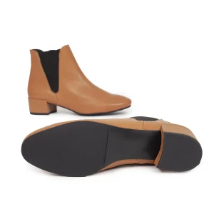 soldes ligne MiMaO ShopOnline ÉLÉGANCE Bottines Pour Femme Avec élastique COGNAC 14