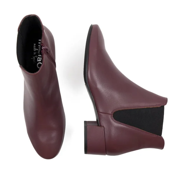 MiMaO ShopOnline ÉLÉGANCE Bottines Pour Femme Avec élastique BORDEAUX shopping pas cher 4