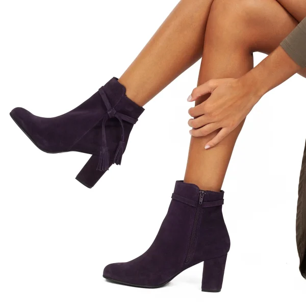 MiMaO ShopOnline BOTTINES BOHO à Talon Violet à prix imbattables 7