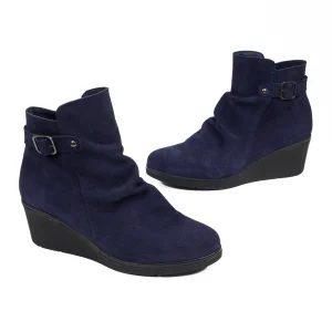 Top ventes MiMaO ShopOnline CASUAL – Bottines Pour Femme à Semelle Compensée BLEU 10