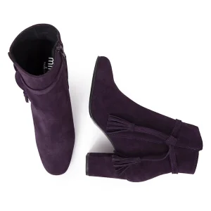 MiMaO ShopOnline BOTTINES BOHO à Talon Violet à prix imbattables 11