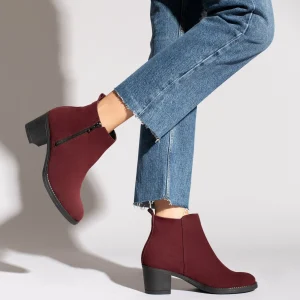 MiMaO ShopOnline DAILY – Bottines Basiques Pour Femmes BORDEAUX à prix très bas 19