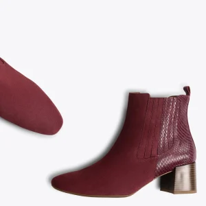 vente en ligne MiMaO ShopOnline DUO – Bottines En Cuir BORDEAUX Avec Imprimé Serpent 11