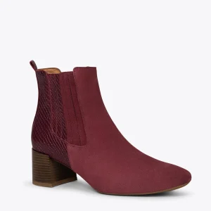 vente en ligne MiMaO ShopOnline DUO – Bottines En Cuir BORDEAUX Avec Imprimé Serpent 15