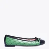 MiMaO ShopOnline BALLERINE LACET – Ballerine VERT Avec Broderie Losange Authentic Original licence 25