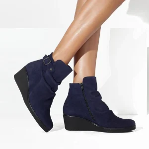 Top ventes MiMaO ShopOnline CASUAL – Bottines Pour Femme à Semelle Compensée BLEU 16