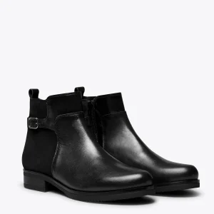 REMISE allant MiMaO ShopOnline DUO – Bottines Plates NOIR Avec Cuir Combiné 10