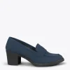 MiMaO ShopOnline MOKKA – Mocassin En Nubuck à Talon BLEU MARINE en promotion 25