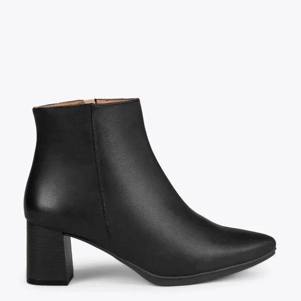 vente pas cher en ligne MiMaO ShopOnline CITY – Bottines En Cuir Nappa à Talon Large Et Bout Pointu Et Fin NOIR 1