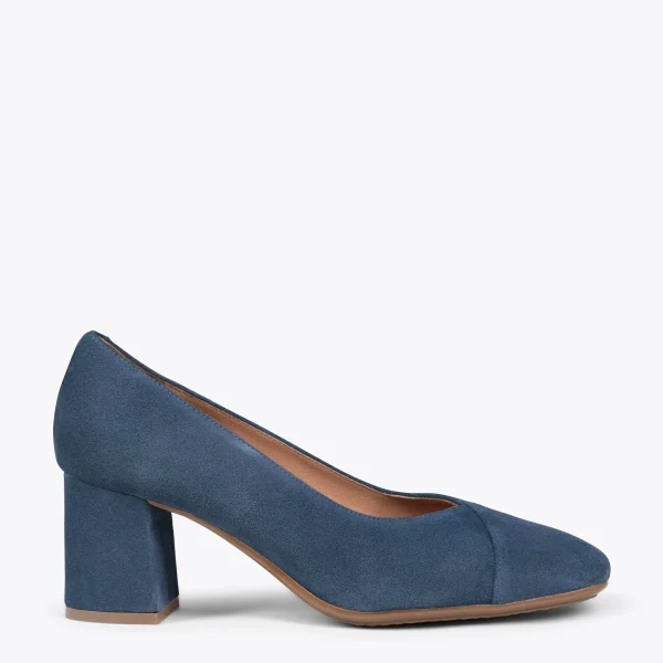 MiMaO ShopOnline EMMA – Chaussures à Talon à Bout Carré BLEU Top ventes 1