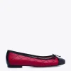 MiMaO ShopOnline BALLERINE LACET – Ballerine ROUGE Avec Broderie Losange meilleur service 23