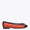 comparez les prix MiMaO ShopOnline BALLERINE LACET – Ballerine ORANGE Avec Broderie Losange 20