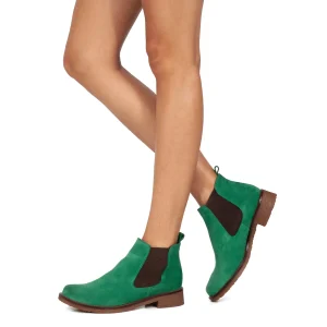 MiMaO ShopOnline CHELSEA- Bottines à Talons Plat Pour Femme VERT Livraison gratuite 22