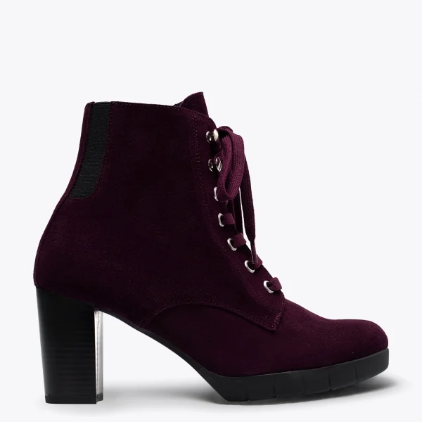 MiMaO ShopOnline LACETS – Botte à Lacets BORDEAUX Avec Talon Authenticité garantie 1